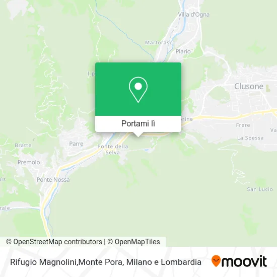 Mappa Rifugio Magnolini,Monte Pora