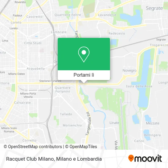 Mappa Racquet Club Milano