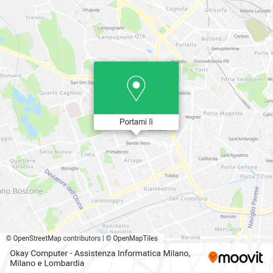 Mappa Okay Computer - Assistenza Informatica Milano