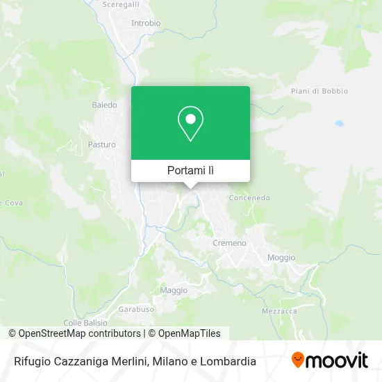 Mappa Rifugio Cazzaniga Merlini