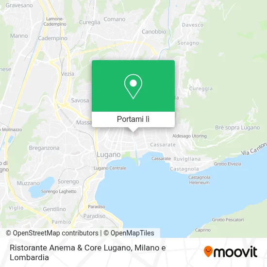 Mappa Ristorante Anema & Core Lugano