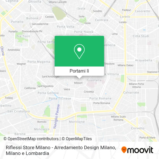 Mappa Riflessi Store Milano - Arredamento Design Milano