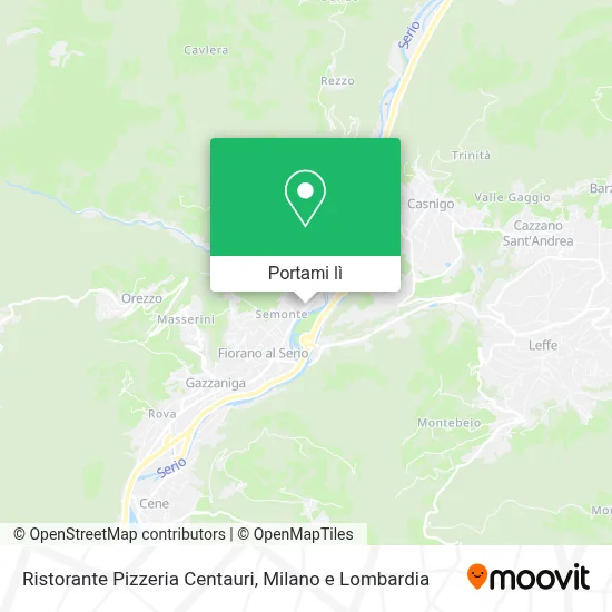 Mappa Ristorante Pizzeria Centauri