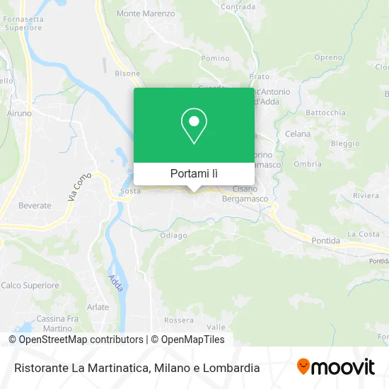 Mappa Ristorante La Martinatica