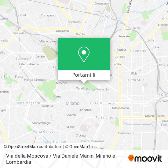 Mappa Via della Moscova / Via Daniele Manin