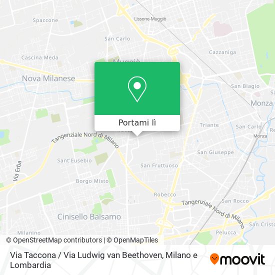 Mappa Via Taccona / Via Ludwig van Beethoven