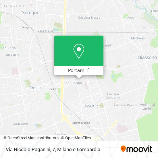 Mappa Via Niccolò Paganini, 7