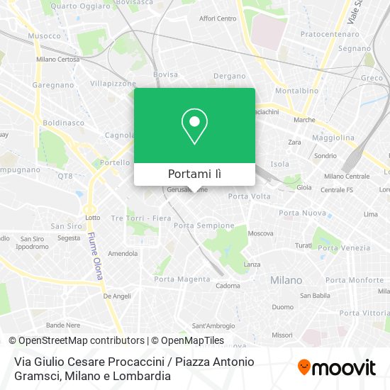 Mappa Via Giulio Cesare Procaccini / Piazza Antonio Gramsci