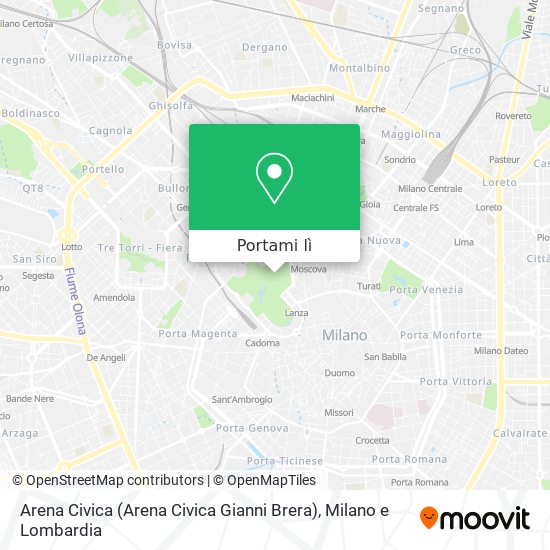 Mappa Arena Civica (Arena Civica Gianni Brera)