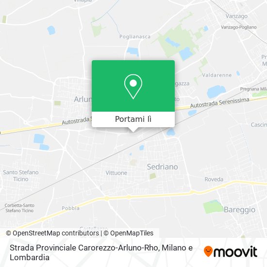 Mappa Strada Provinciale Carorezzo-Arluno-Rho