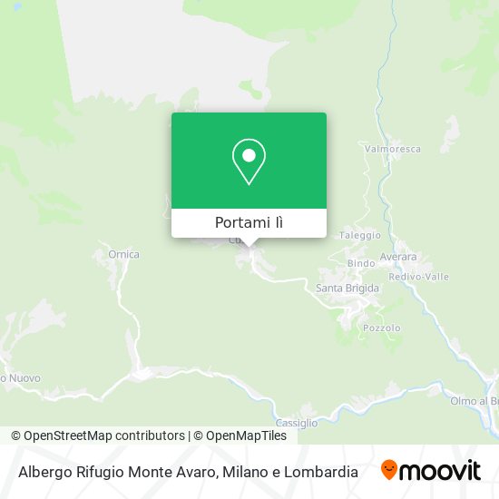 Mappa Albergo Rifugio Monte Avaro