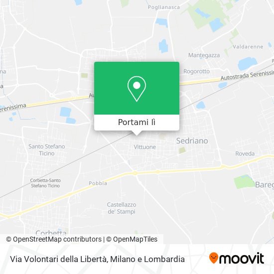 Mappa Via Volontari della Libertà