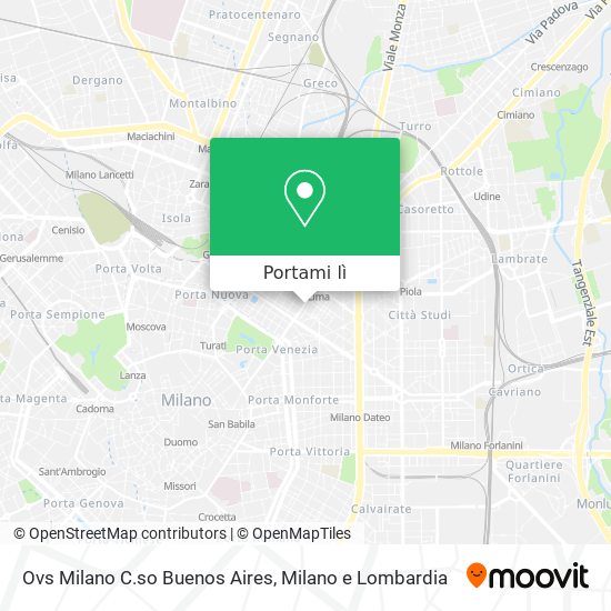 Mappa Ovs Milano C.so Buenos Aires