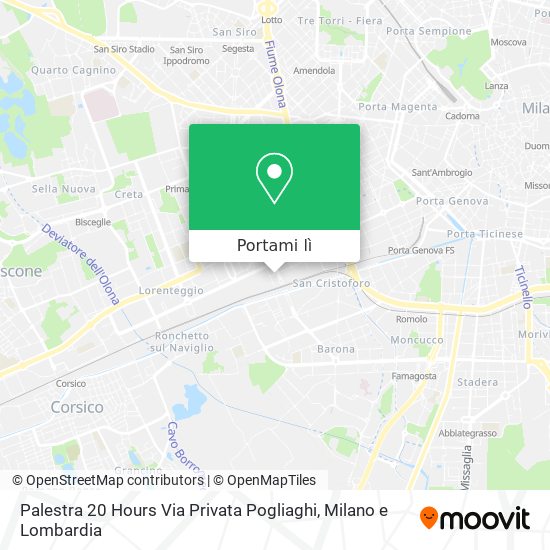 Mappa Palestra 20 Hours Via Privata Pogliaghi