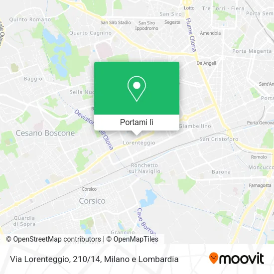Mappa Via Lorenteggio, 210/14