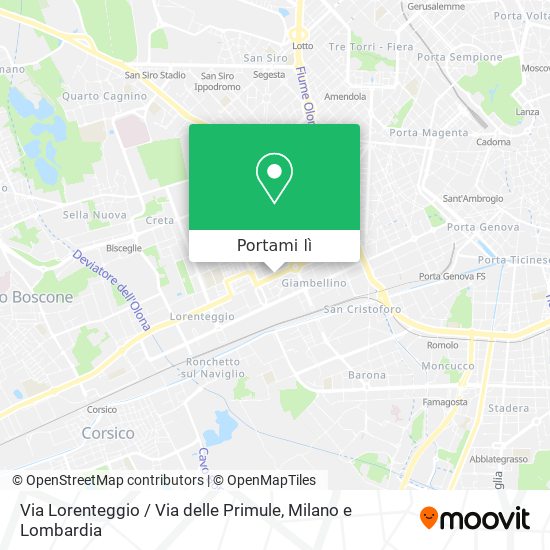 Mappa Via Lorenteggio / Via delle Primule