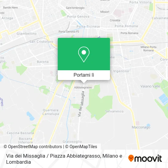 Mappa Via dei Missaglia / Piazza Abbiategrasso