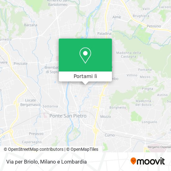 Mappa Via per Briolo