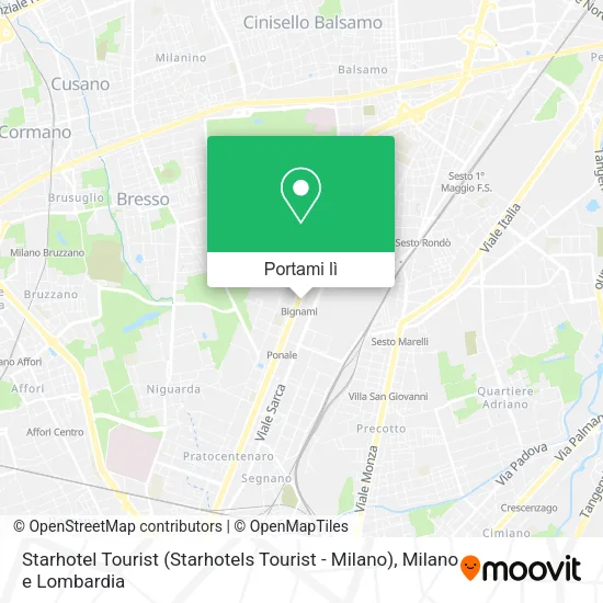 Mappa Starhotel Tourist (Starhotels Tourist - Milano)