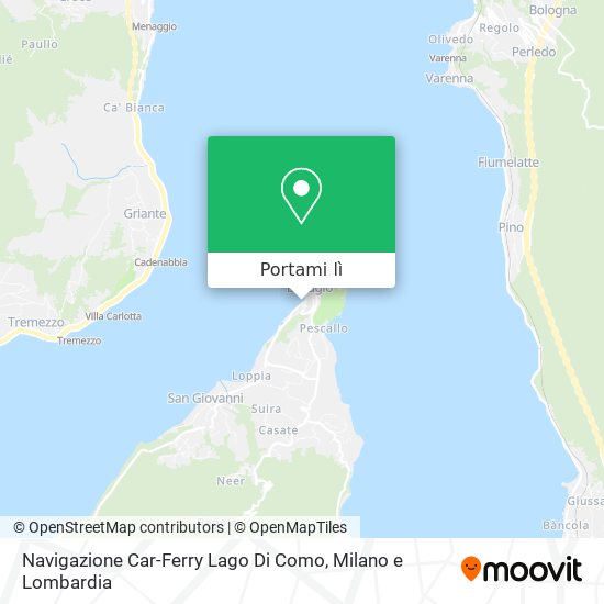 Mappa Navigazione Car-Ferry Lago Di Como