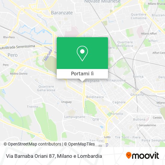 Mappa Via Barnaba Oriani 87