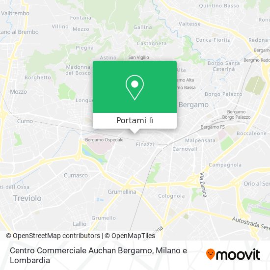 Mappa Centro Commerciale Auchan Bergamo