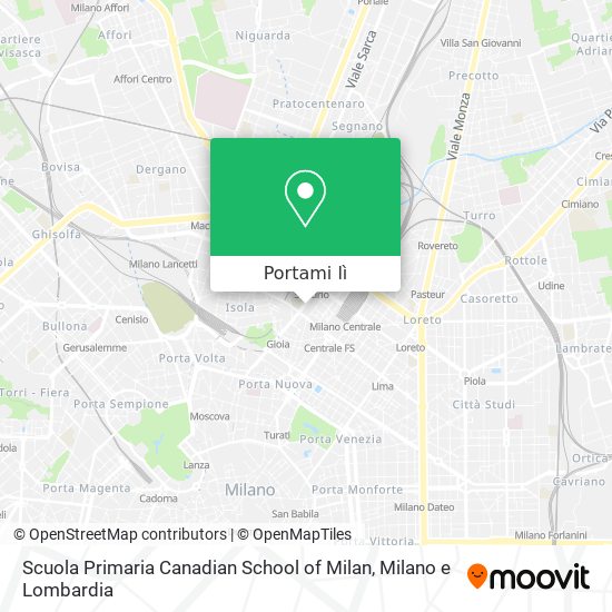 Mappa Scuola Primaria Canadian School of Milan