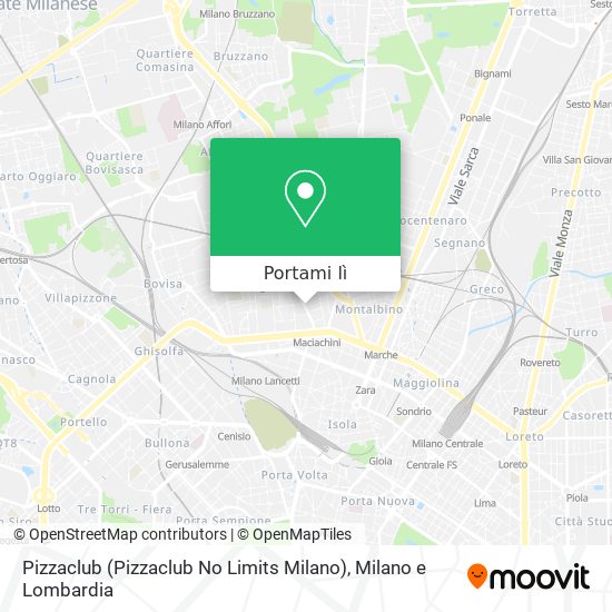 Mappa Pizzaclub (Pizzaclub No Limits Milano)