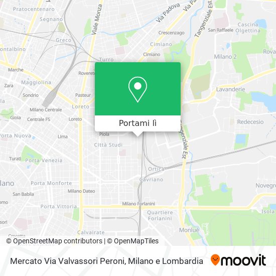 Mappa Mercato Via Valvassori Peroni