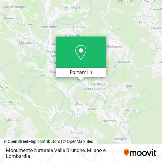 Mappa Monumento Naturale Valle Brunone