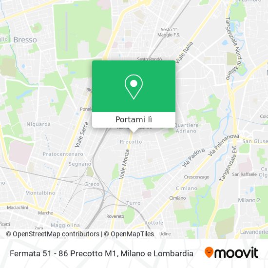 Mappa Fermata 51 - 86 Precotto M1