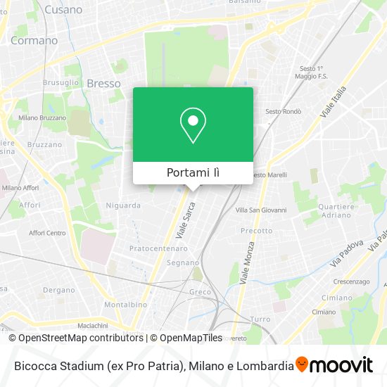 Mappa Bicocca Stadium (ex Pro Patria)