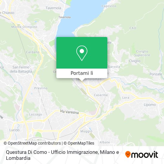 Mappa Questura Di Como - Ufficio Immigrazione