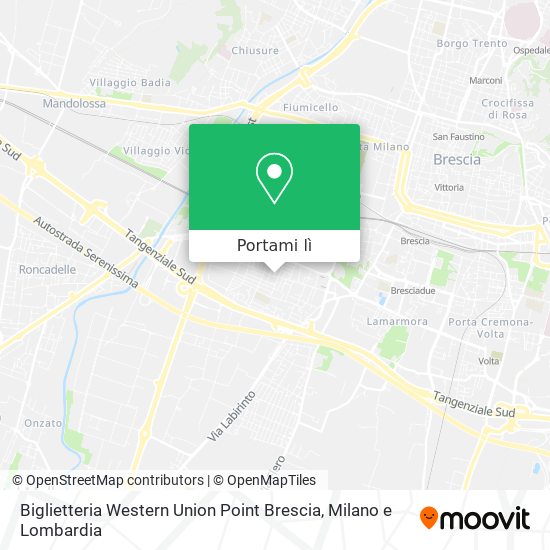 Mappa Biglietteria Western Union Point Brescia