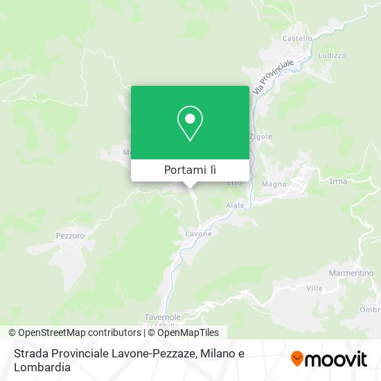 Mappa Strada Provinciale Lavone-Pezzaze