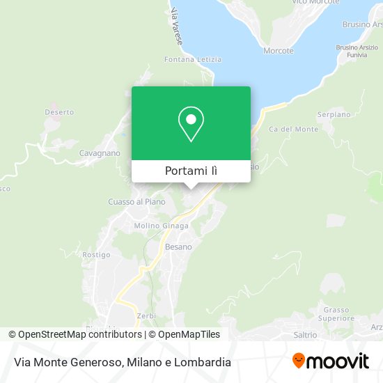 Mappa Via Monte Generoso