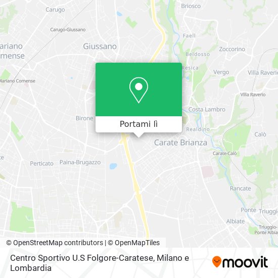 Mappa Centro Sportivo U.S Folgore-Caratese