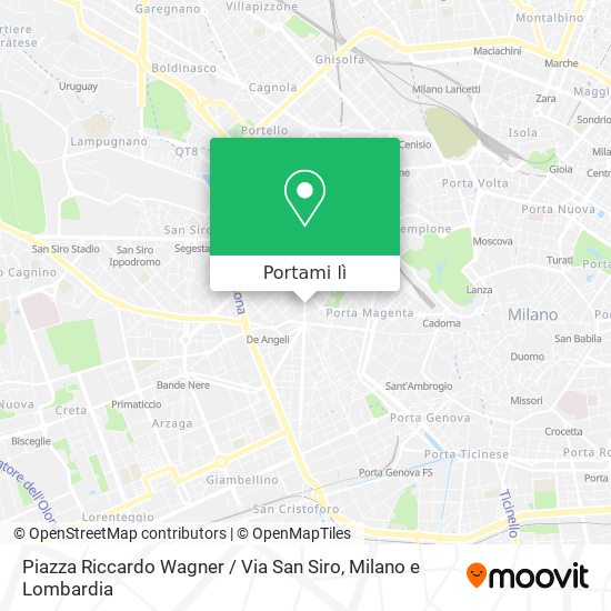Mappa Piazza Riccardo Wagner / Via San Siro