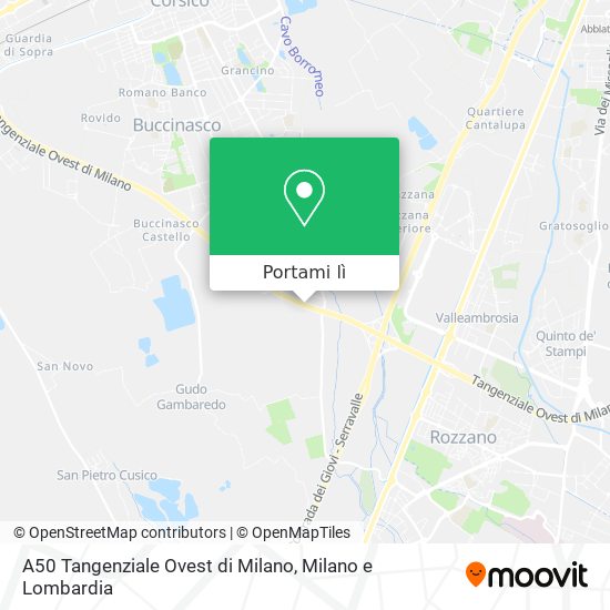 Mappa A50 Tangenziale Ovest di Milano