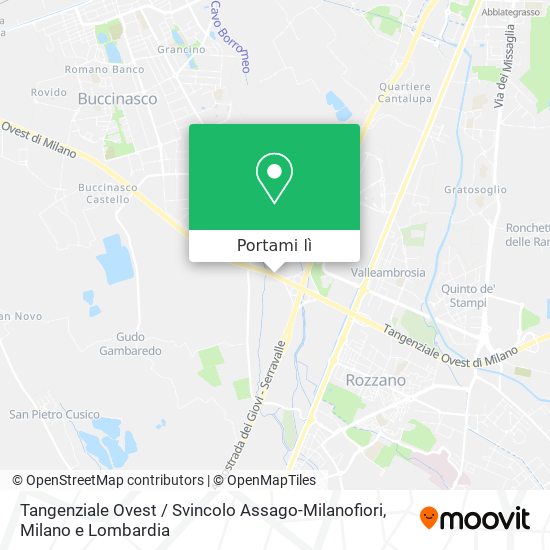 Mappa Tangenziale Ovest / Svincolo Assago-Milanofiori