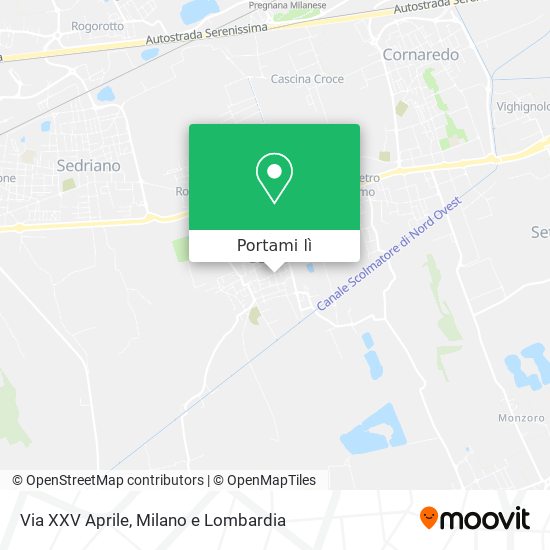 Mappa Via XXV Aprile