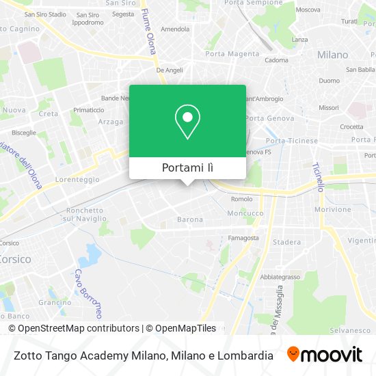 Mappa Zotto Tango Academy Milano
