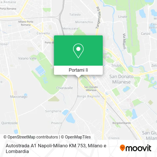 Mappa Autostrada A1 Napoli-Milano KM 753