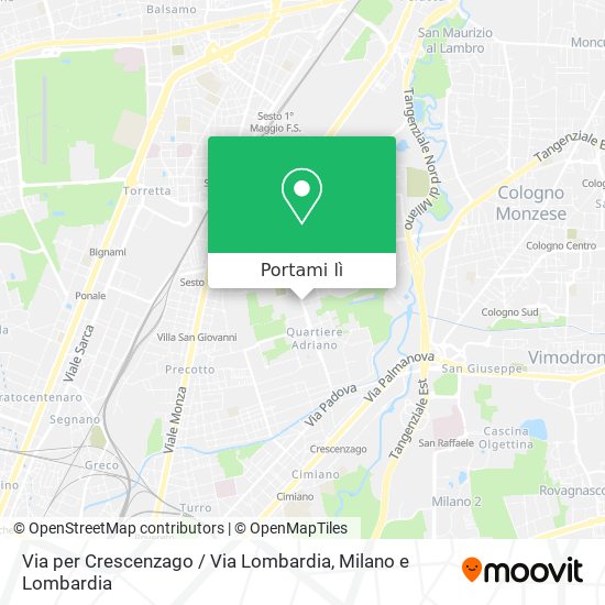Mappa Via per Crescenzago / Via Lombardia