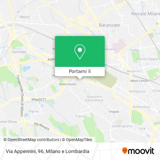 Mappa Via Appennini, 96