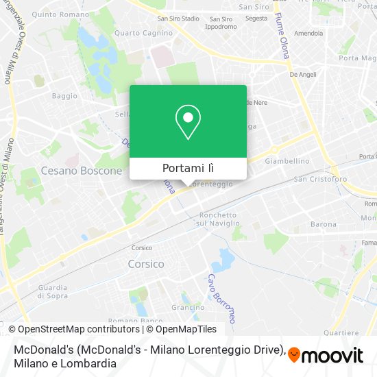 Mappa McDonald's (McDonald's - Milano Lorenteggio Drive)