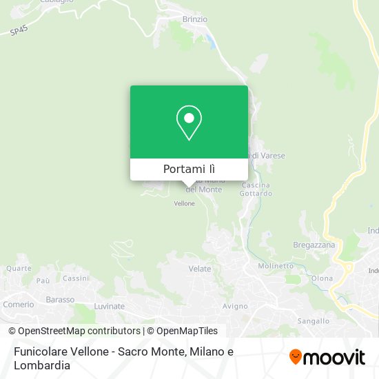 Mappa Funicolare Vellone - Sacro Monte