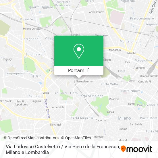 Mappa Via Lodovico Castelvetro / Via Piero della Francesca