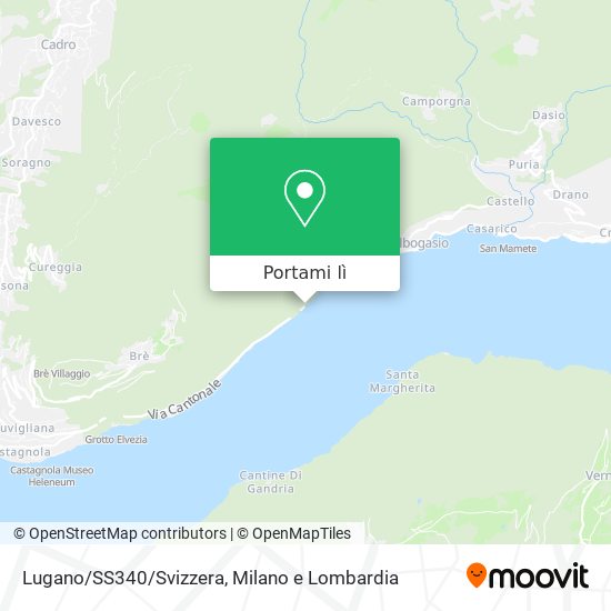 Mappa Lugano/SS340/Svizzera