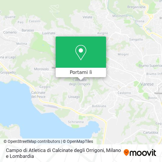 Mappa Campo di Atletica di Calcinate degli Orrigoni